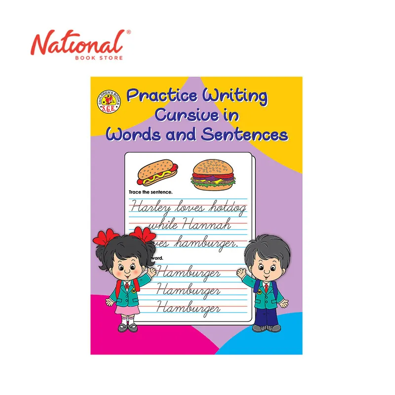 Practice Writing Cursive In Words and Sentences - Hardcover - Workbook for Kids Crafted